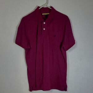 Prince & Fox Mens Short Sleeve Polo Shirt Size L Purple Collar Preppy